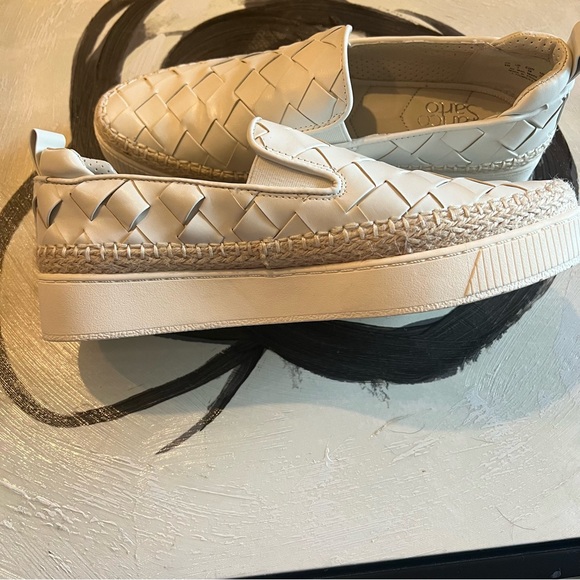NWOT•FRANCO SARTO•Platform Shoes Hydee OffWhite Basket Weave Loafers 
SIZE 8 - Picture 10 of 12